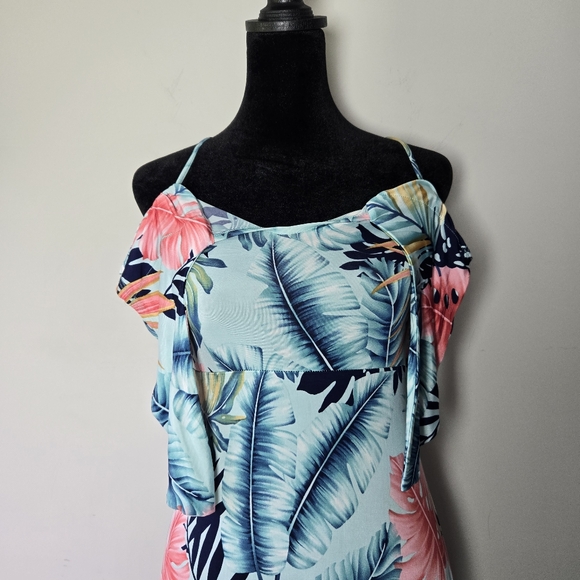 Venus Tropical Palm Tree Monstera Leaf Sun Dress XS - Picture 4 of 9